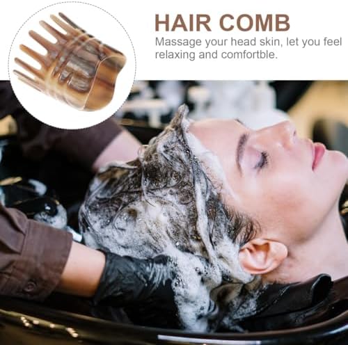 Natural Horn Comb Scalp Portable Massage Hair Smoothing Comb GuaSha Tool for Girls Ladies Men