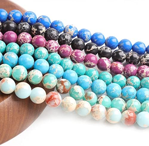 Scattered Beads Shoushan Stone Round Beads Magic Color Emperor Stone DIY Jewelry Accessories 1pc semi-Finished Beads (Color : Shoushan Stone, Size : 8mm)