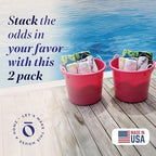 HOMZ 2-Pack Utility Tub, Large Plastic Storage Bucket with Rope Handles, 18 Gallon, Pink - Portable Indoor and Outdoor Buckets for Kitchen, Laundry, Garden, Bathroom, and Garage Organization