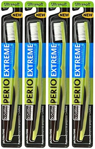 Dr. Collins Perio Extreme Toothbrush, (Colors Vary) (Pack of 4)