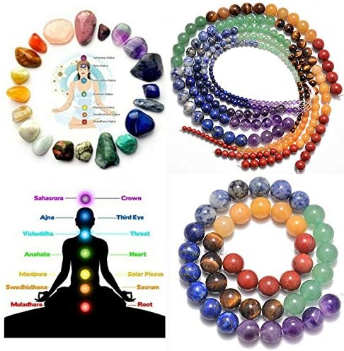 AD Beads Healing Reiki 7 Chakras Yoga Natural Gemstone Round Loose Beads 10mm 16''