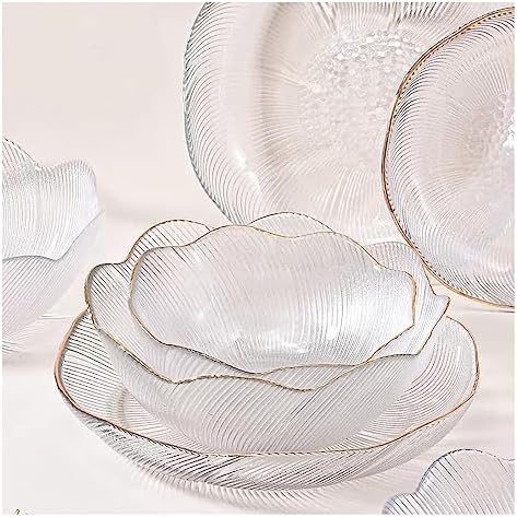 Fruit Bowls Glass Fruit Plate Living Room Home Coffee Table Simple Salad Bowl Snack Candy Dish Snack Plate fruit basket (Color : A, Size : L)