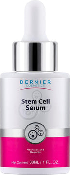 Dernier Stem Cell Face Serum – 3% Bio-Vegan Stem Cells, 1% Hyaluronic Acid, 0.3% Allantoin | Overnight Hydrating Serum for Smoother-Looking Skin & Youthful Appearance (1 fl oz)