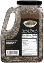 Black Pepper Ground Coarse 5 LB Bulk Jar Butcher Grind #12 – Premium Ground Black Peppercorns, All Natural, Gluten Free, Steam Sterilized – Restaurant Supply & BBQ Seasoning by Spicy World