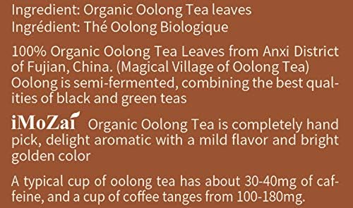 Imozai Organic Oolong Tea Bags 100 Count Individually Wrapped