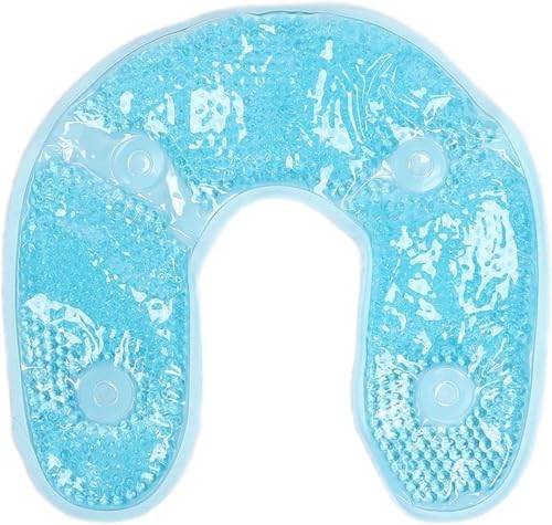 Gel Bead Neck & Shoulder Wrap for Pain Relief – Plush U-Shaped Therapy Pad - Reusable Hot & Cold Compress Therapy for Swelling & Injuries