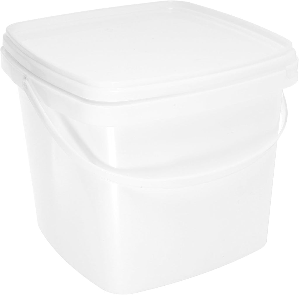 DECHOUS 1.32 Gallon Square Plastic Bucket with Lid - Food Grade Bucket Pail with Pail Handles for Storing Dry Food, Camping, Fishing
