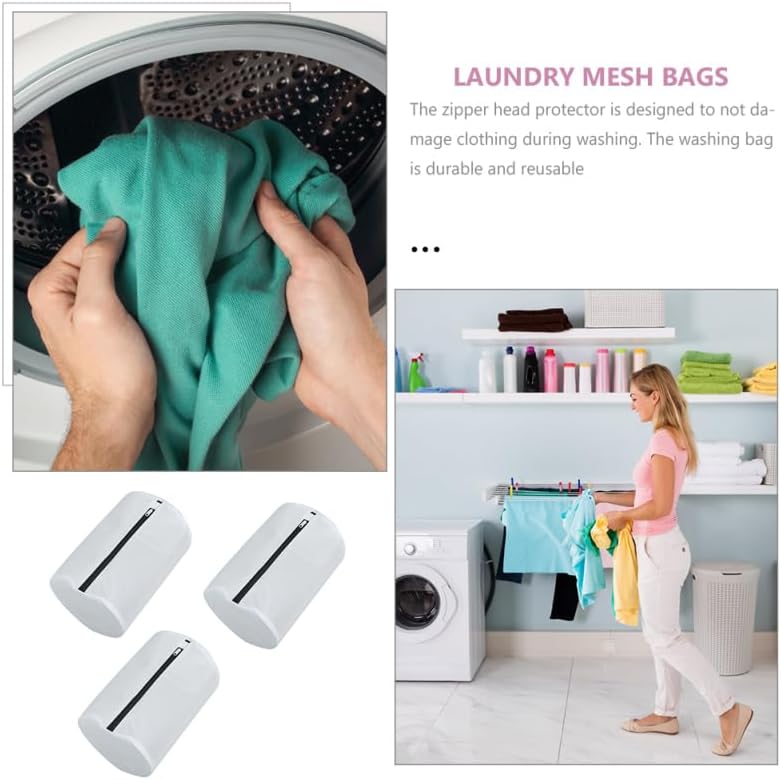 Cabilock 3pcs Mesh Laundry Bags for Washing Machine, Polyester Underwear Washing Bag, Protect Bras Socks Delicate Clothes from Damage, Travel Organizer for Garments