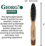 Giorgio G87 Gentleman's Tokyo Folding Pocket Comb, Flexible Men's Hair, Beard and Mustache Pocket Comb. Hand-Made of quality Durable Cellulose Acetate + GBRD1 6 Inch Beard and Mustache Brush