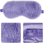 1 Pack Sleep Mask, Eye Shade, Fur Blinkfold, Soft Plush Eye Sleeping Mask for Women, Men, Kids, Boys, Girls (Purple)