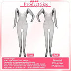 Women's Fishnet Bodysuit, Backless Bodystocking Sexy Tights Soft Jumpsuit Underwear Nightwear Lingerie One Size