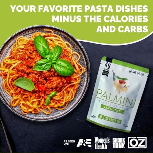 Palmini Linguine Pasta | Low-Carb, Low-Calorie Hearts of Palm Pasta | Keto, Gluten Free, Vegan, Non-GMO, Plant Based, Healthy Noodles | As Seen on Shark Tank |(12 Ounce - Pack of 6)