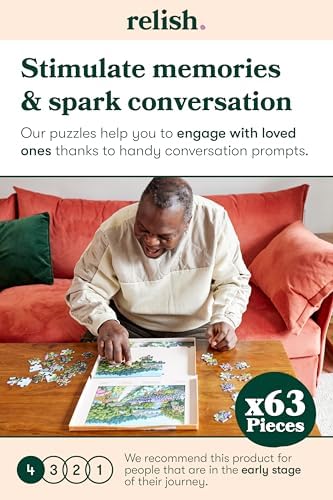 Relish Dementia Puzzles for Adults, 63 Piece Monet's Garden Jigsaw Puzzle, Dementia Activities for Seniors