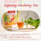 WT WEETEE Lapsang Souchong Tea Bags, 100 Count Smoky Black Tea, Natural Caffeine & Antioxidant, Classic Specialty Chinese Tea, Resealable Kraft Bag | Brew Hot or Iced