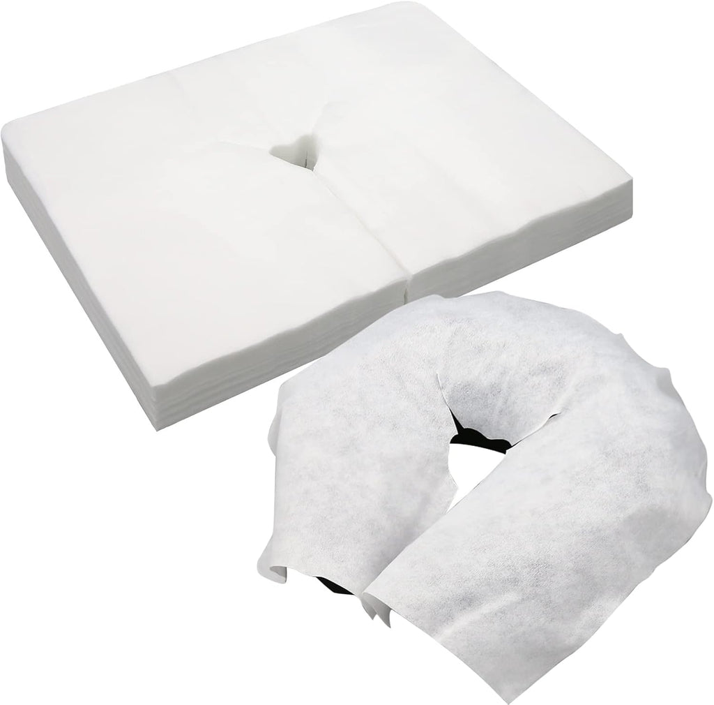 100PCS Upgrade Disposable Face Cradle Covers, Medical-Grade, Ultra Soft, Luxurious, Non-Sticking Massage Face Covers, Large Disposable Headrest Covers for Massage Tables and Massage Chairs