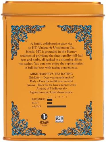Harney and Sons Decaf Hot Cinnamon , Decaf Flavored Black 20 Sachets per Tin 1.4oz
