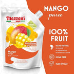 Mazzoni - Mango Puree, Juice, 100% Pure Mango Lassi, Just Fruit, Nectar, No Sugar Added, 2.2 lbs (35.2 oz) Real Fruit Mixer for Cocktails, Drinks, Smoothies, Convenient Pouch, Made in Italy
