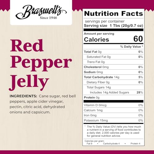 Braswell’s Gourmet Red Pepper Jelly – Small-Batch, Renowned Specialty, Made in USA, Since 1946 (10.5oz)