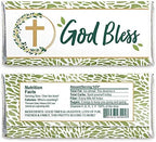 Big Dot of Happiness Elegant Cross - Candy Bar Wrapper Religious Party Favors - Set of 24