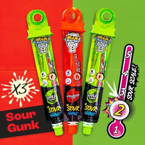 Brain Blasterz Sour Candy Variety Pack - 22 Piece Assorted Candy Box, Bulk Sour Candy Mix, Individually Wrapped Snack Box with Hard Candy, Lollipops & Taffy for Easter, Halloween, Birthdays & Parties