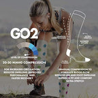 Go2Socks Compression Socks for Men Women Nurses Runners 20-30mmHg Medical Stocking Athletic(NEW Black 2 Pair, XL)