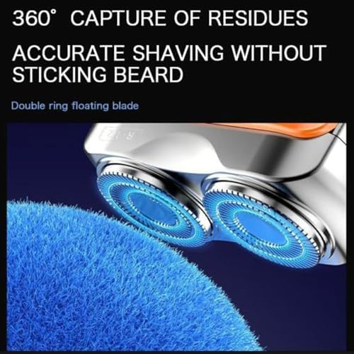 Portable Rotary Dual Ring Electric Shaver, 2025 New Electric Razor for Men, Rechargeable Portable Mini Shavers Razor with Ipx7 Waterproof Wet/Dry (Black)