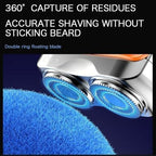 Portable Rotary Dual Ring Electric Shaver, 2025 New Electric Razor for Men, Rechargeable Portable Mini Shavers Razor with Ipx7 Waterproof Wet/Dry (Black)