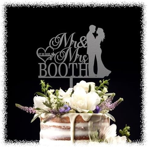 Wedding Cake Topper – Romantic Mr & Mrs Silhouette – Custom Bride & Groom Figurine with Elegant Design – Perfect for Weddings, Anniversaries & Special Celebrations