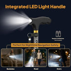 Walking Cane with LED Light, Foldable,Adjustable, Self Standing Walking Canes for Men & Women,Walking Sticks with Quad Base for Seniors & Adults