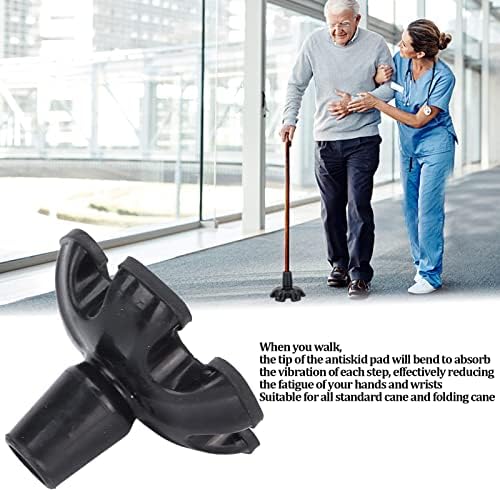 ZJchao Walking Stick Tips, 22mm, 6 Pillar Design, Anti-Slip, Fatigue Reducing, Wide Compatibility Silicone, Silver