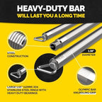 Tribe Lifting Resistance Band Bar - Heavy Duty Steel Bar for Resistance Bands - Resistance Bands Bar 3-Section Adjustable 39 to 27 Inch - Ball Bearing Swivel - Portable Home Gym Workout