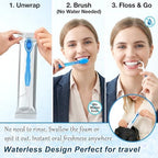 10 Pack 5-in-1 Disposable Toothbrushes with Toothpaste, Travel Toothbrush Set with Floss, Pick & Tongue Scraper, Individually Wrapped Mini Toothbrush for Adults, Work Camping - Mint Flavor