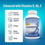 MGSPORT Magnesium Supplement 380mg - High Absorption Magnesium Complex Formula with Vitamins B6, D, E - Supports Muscle Function and Sleep Quality - 100 Servings