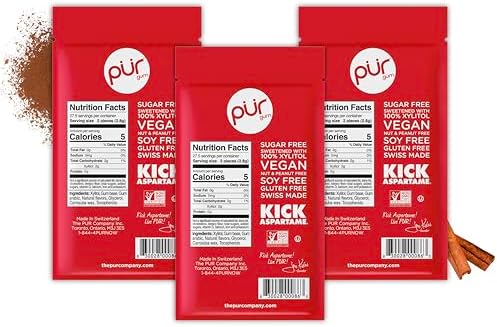 PUR Gum | Aspartame Free Chewing Gum | 100% Xylitol | Natural Cinnamon Flavored Gum, 55 Pieces (Pack of 3)