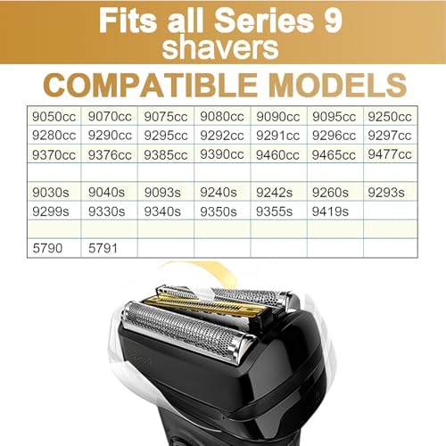 92B Series 9 Electric Shaver Replacement Head, Series 9 Shaving Razor Head S9 Foil & Cutter Razor Heads Compatible with 9290cc, 9291cc, 9370cc, 9293s, 9385cc, 9390cc, 9330s, 9296cc Etc