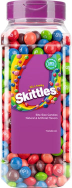 SKITTLES Wild Berry Chewy Fruity Rainbow Candy For Mid Day Snacking, Road Trips, Gaming & Party Fun, 30 Oz Resealable Bulk Candy Jar