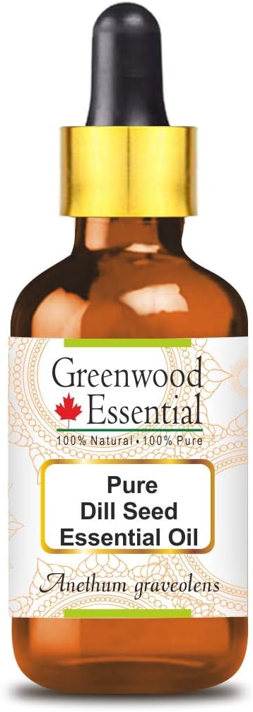 Greenwood Essential Pure Dill Seed Essential Oil (Anethum graveolens) with Glass Dropper Steam Distilled 50ml (1.69 oz)