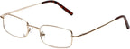 Calabria 753-XL Extra Large Metal Reading Glasses with Clear Lenses – Gold | Lightweight Frame with Long Temples | Spring Hinges Eyeglasses | Magnification Strength +2.25