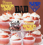 24 Pcs Father's Day Cupcake Toppers, Fathers Day Decorations, Super Dad Cupcake Picks, Best Dad Ever, Happy Father's Day Party Decor Supplies