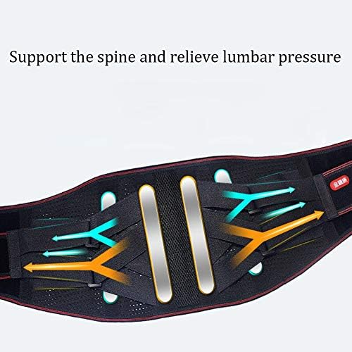 Lumbar Brace Belt Self-Heating Lower Back Support Breathable Mesh Panels, Dual Adjustable, for Men & Women Pain Relief (Size : XL)