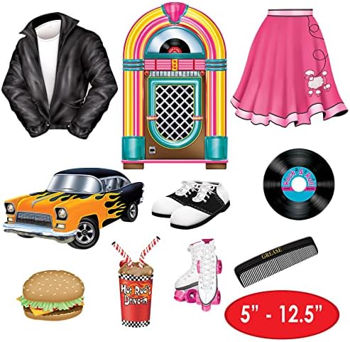 Beistle 50's Cutouts (10/Pkg), multicolor (54153)