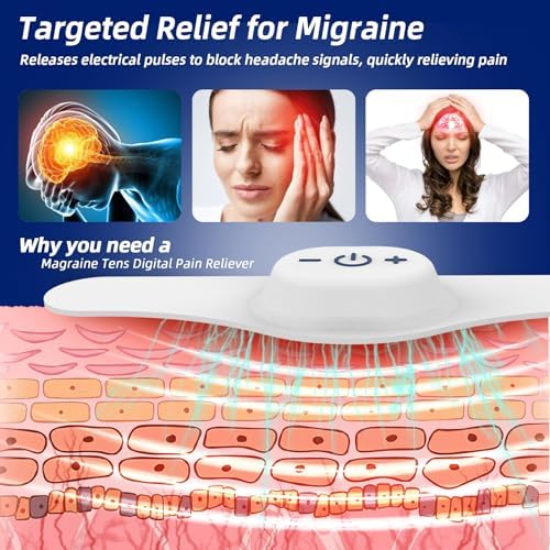 Electric Headache Migraine Relief Head Massager Rechargeable TENS Units Digital Pain Relieve Device Head Cap Prophylactic Treatment for Migraine Headband for Deep Relaxation and Stress Relief
