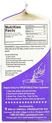GOLD MEDAL PRODUCTS Grape Flossugar, 3-1/4 lb