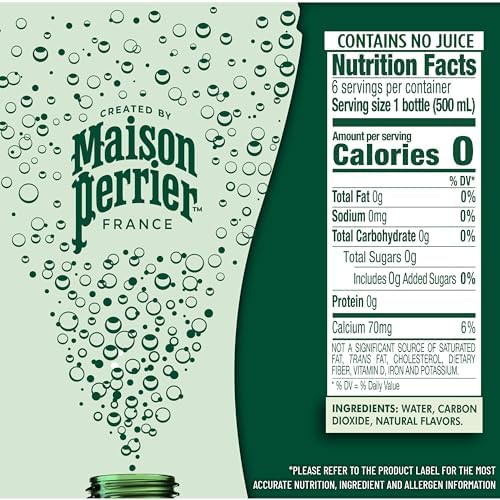 Maison Perrier Lime Flavored Sparkling Water, 16.9 FL OZ Plastic Water Bottle (6 Count)