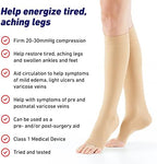 Neo G Therapeutic Compression Socks for Women 20-30 mmhg knee high - for spider or varicose veins, swollen legs, feet, ankles, edema. Closed or Open Toe Compressions Socks for Women
