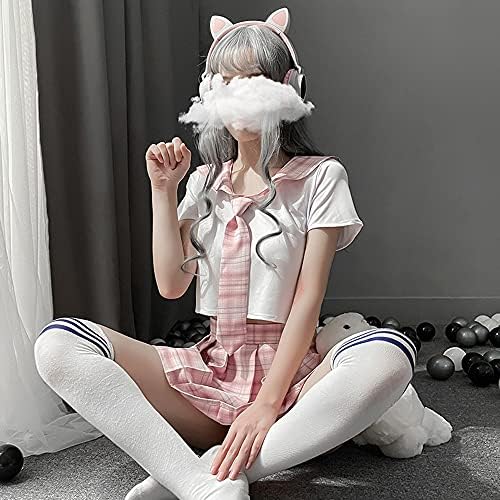Schoolgirl Outfits Japanese Plaid Pleated Skirt JK Uniform Cosplay Lingerie