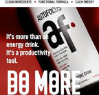 AUTOFOCUS Functional Energy Drink - Natural Focus Drink with Coffee Fruit & L-Theanine - Clean Caffeine Brain Booster - No Added Sugar. Productivity Energy Drink for Work & Study - Black Currant - 12oz Can