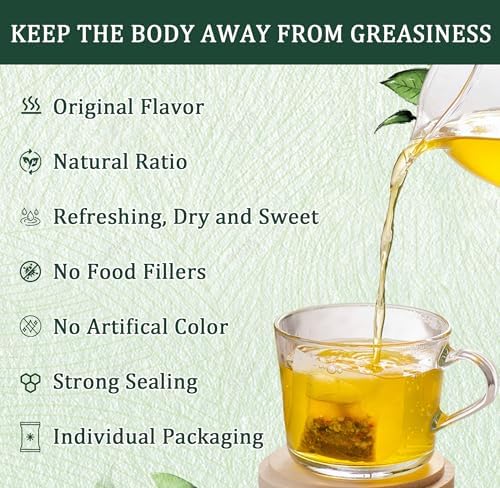 Oil-Reducing Tea, 10 Herbal with Excellent Formula, Organic Oil Cleansing Tea for Liver, Chinese Herbal Tea (30 Tea bags / 2 Box)