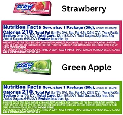 HI-CHEW Variety Sticks, 8-Pack, Soft & Chewy Candy, 1.76oz Each - Made with Immensely Juicy Fruity Flavors - Grape, Strawberry, Green Apple, Mango, Watermelon, Banana, Kiwi & Blue Raspberry