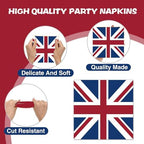40Pcs British Paper Napkins British National Day Theme Party Decorations Disposable Party Napkins Set England Flag Paper Luncheon Napkins London UK Flag Design Theme Supplies